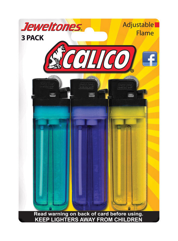 CALICO BRANDS INC, Allume-cigarette jetable translucide Calico 3 pk (paquet de 12)