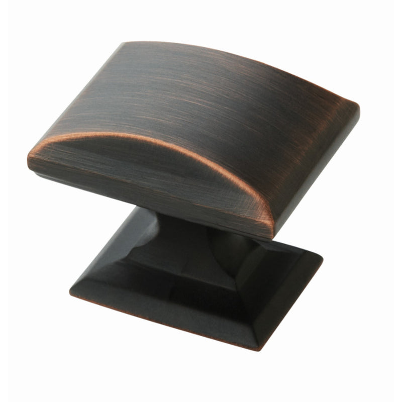 NOVA WILCAT AMEROCK LLC, Amerock Candler Rectangle Cabinet Knob 1-1/4 in. Dia. 1-1/8 po. Bronze huilé 2 pk