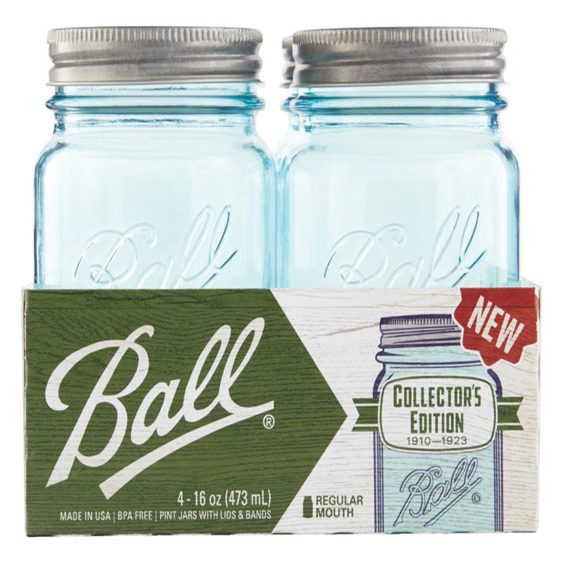 NEWELL BRANDS DISTRIBUTION LLC, Ball Collector's Edition Aqua Vintage Regular Mouth Canning Jar 16 oz 4 pk