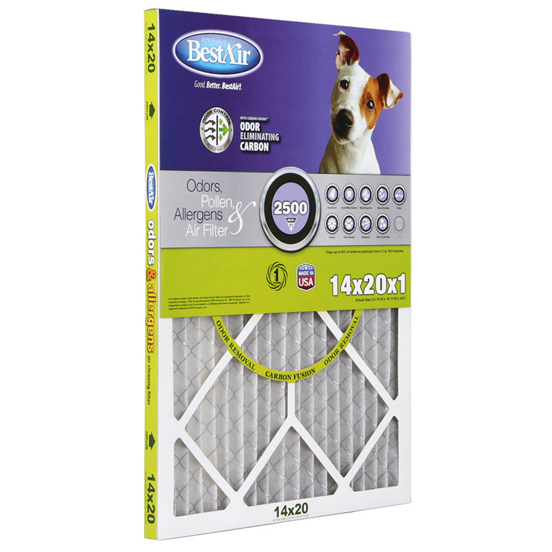 FREUDENBERG FILTRATION TECHNOLOGIES, BestAir 14 in. W X 20 in. H X 1 in. D 11 MERV Filtre à air plissé pour allergènes (paquet de 6)