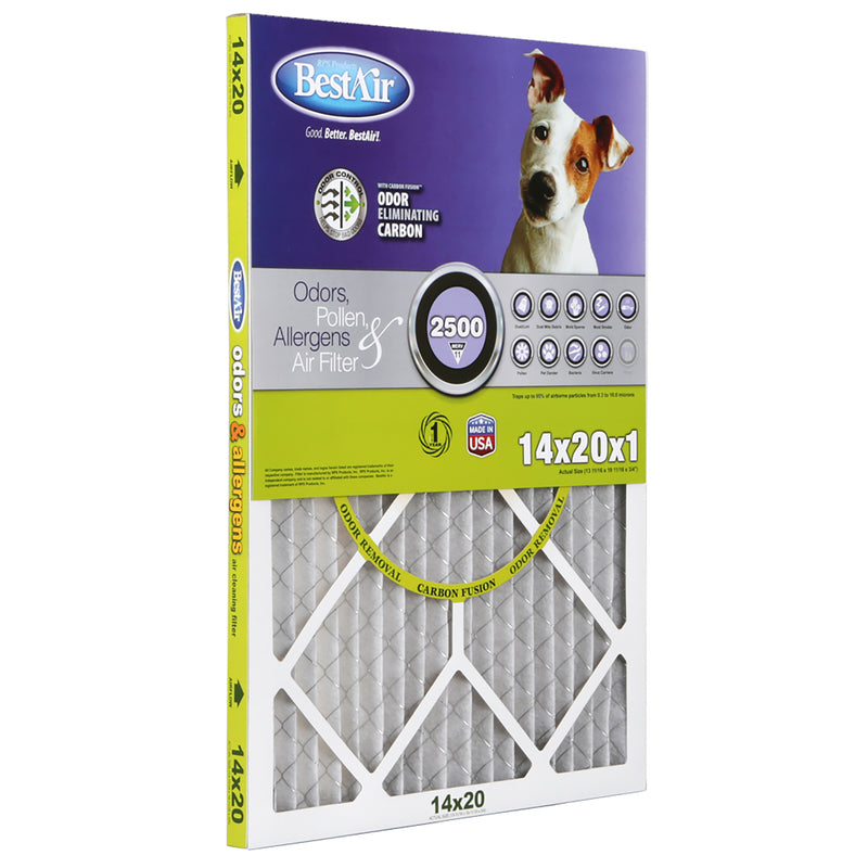 FREUDENBERG FILTRATION TECHNOLOGIES, BestAir 14 in. W X 20 in. H X 1 in. D 11 MERV Filtre à air plissé pour allergènes (paquet de 6)