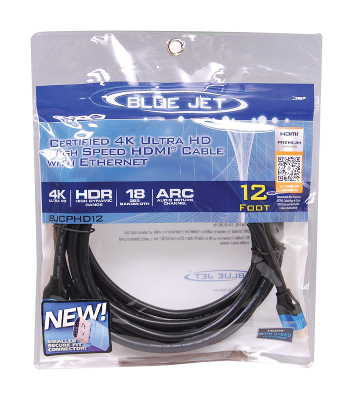 Blue Jet, Blue Jet 12 ft. L High Speed Cable with Ethernet HDMI