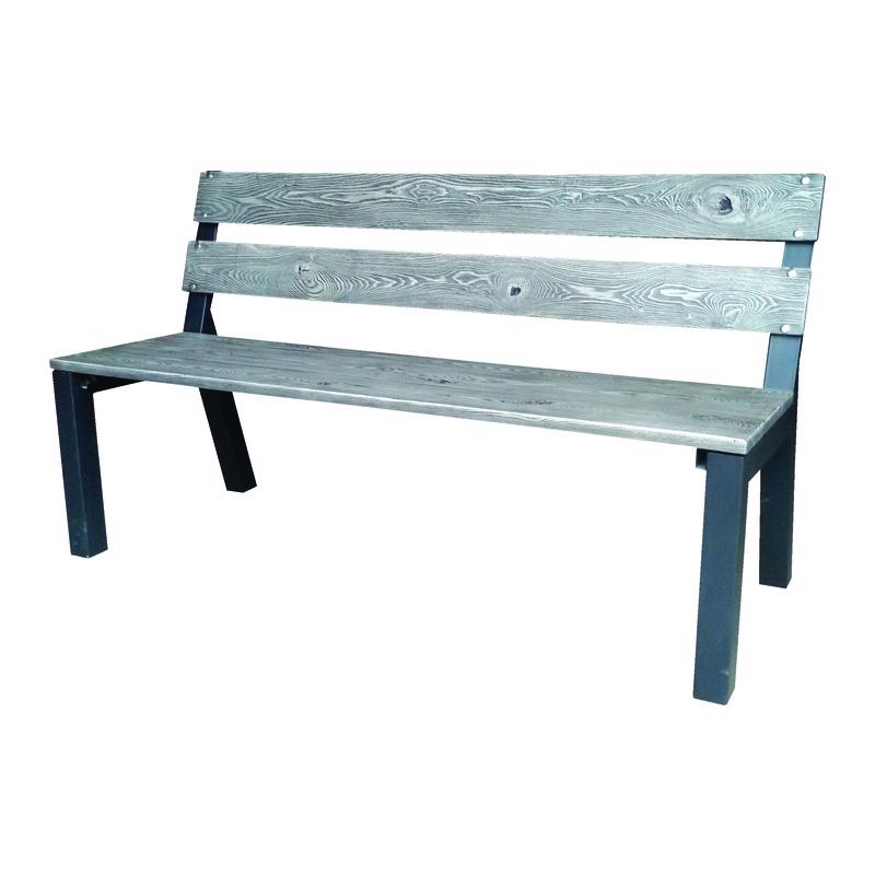 GROUPE GHP INC, Bond Black Steel Cantera Outdoor Bench 33.46 in. H X 59.06 in. L X 23.62 in. D