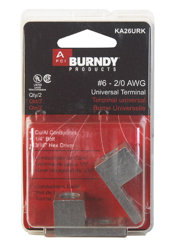 BURNDY LLC, Borne universelle Burndy 2/0 AWG 2 pk