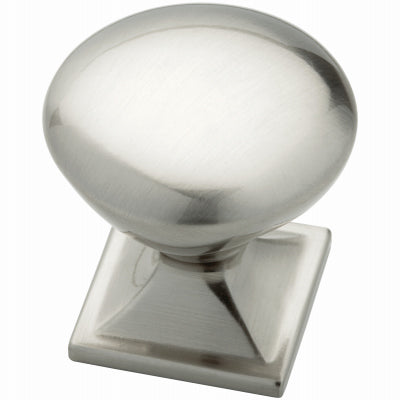 LIBERTY, Bouton d'armoire, base carrée, nickel satiné, 1-1/4-In. Rond