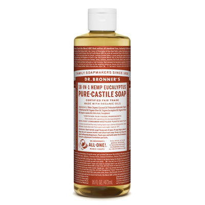 ALL ONE GOD FAITH INC, Bronner's 18-en-1 Organic Eucalyptus Scent Pure-Castile Liquid Soap 16 oz (Pack of 12)