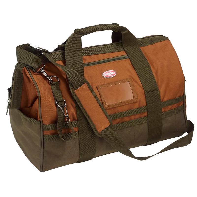 PULL R HOLDING COMPANY LLC, Bucket Boss Gatemouth 12 in. W X 14 in. H Polyfiber Tool Bag 36 pocket Brown 1 pc