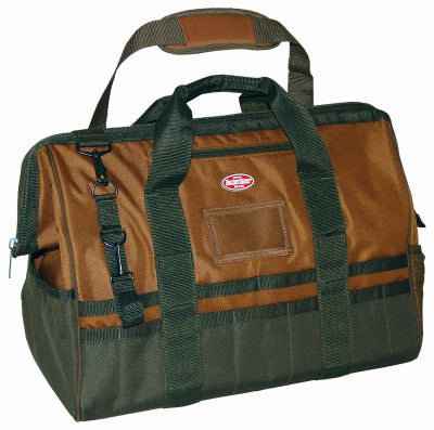 PULL R HOLDING COMPANY LLC, Bucket Boss Gatemouth 12 in. W X 14 in. H Polyfiber Tool Bag 36 pocket Brown 1 pc