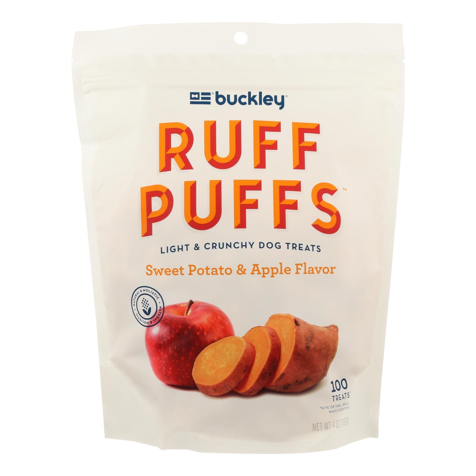 JENSEN DISTRIBUTIONS SERVICES, Buckley Pet Huile de tournesol de qualité humaine Patate douce et saveur de pomme Friandises pour chiens 4 oz.