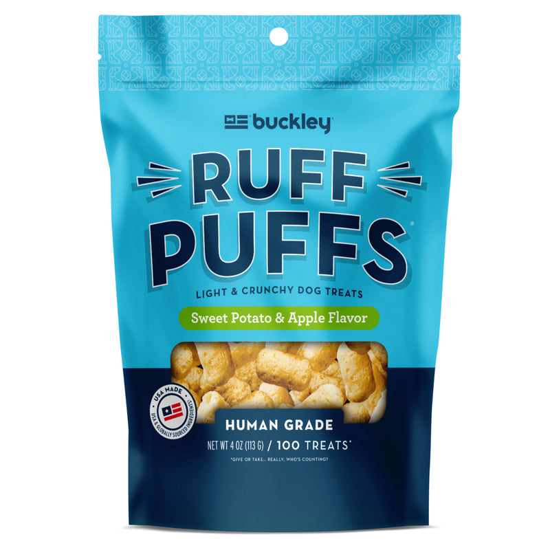 JENSEN DISTRIBUTIONS SERVICES, Buckley Pet Huile de tournesol de qualité humaine Patate douce et saveur de pomme Friandises pour chiens 4 oz.