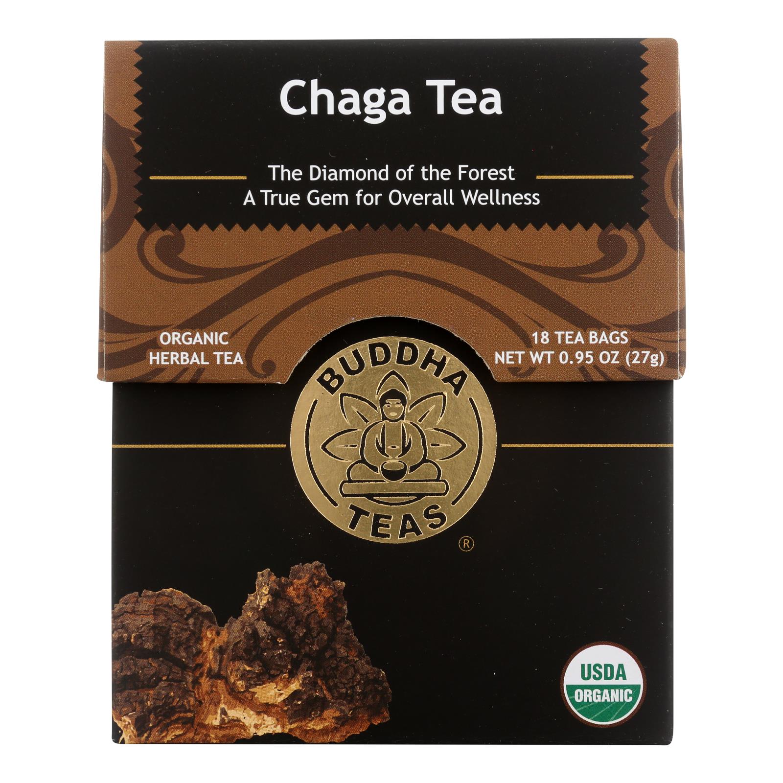 Thés de Bouddha, Buddha Teas - Thé Chaga - Caisse de 6-18 SACS (Paquet de 6)