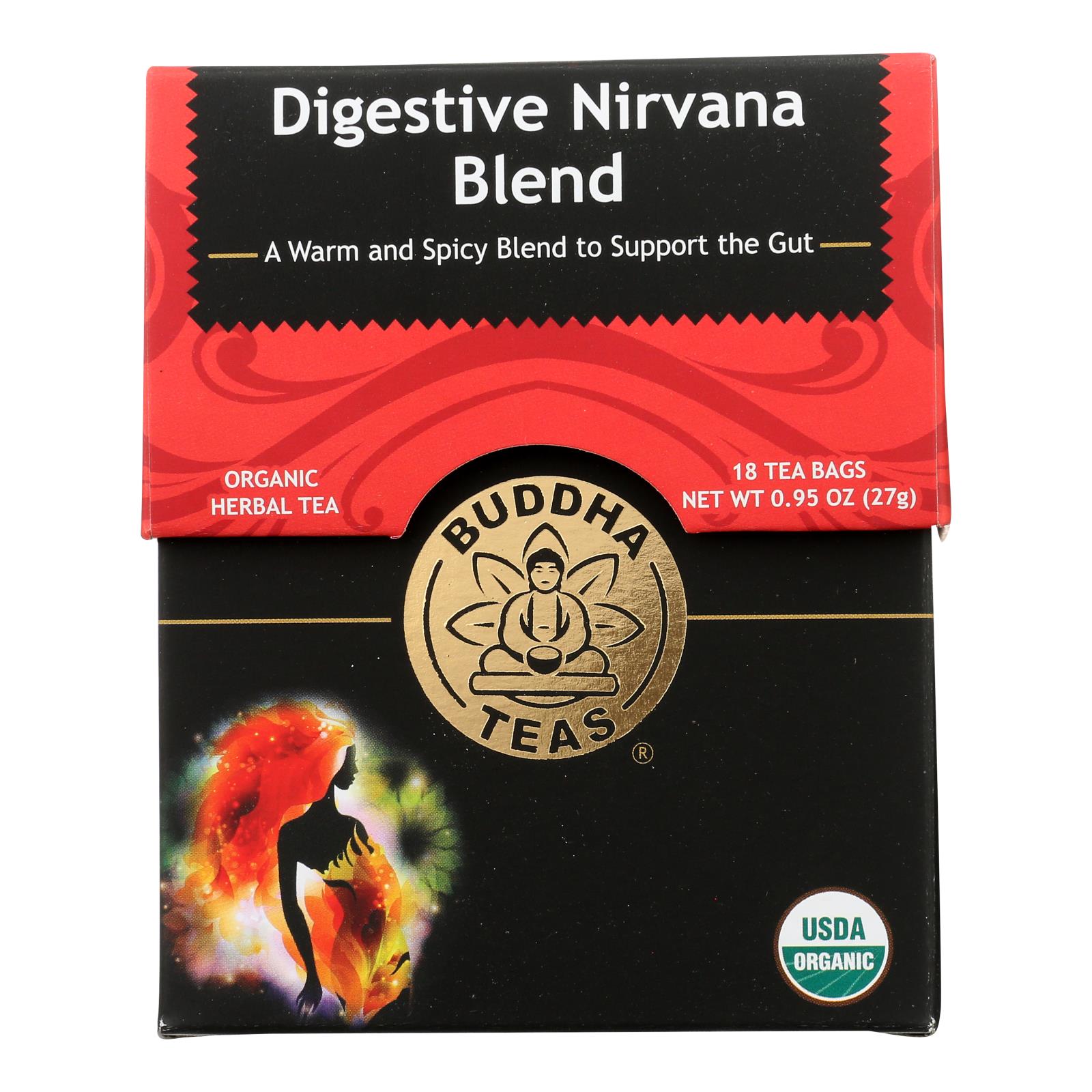 Thés de Bouddha, Buddha Teas - Thé biologique - Nirvana digestif - Caisse de 6 - 18 unités