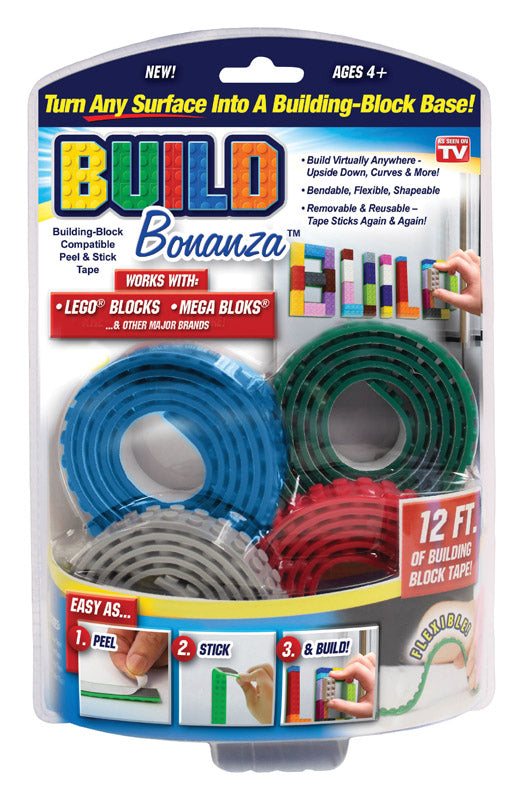 ONTEL PRODUCTS CORP, Build Bonanza As Seen On TV Assorted 36 in. L x 0.5 in. L Bande de blocs de construction assortis