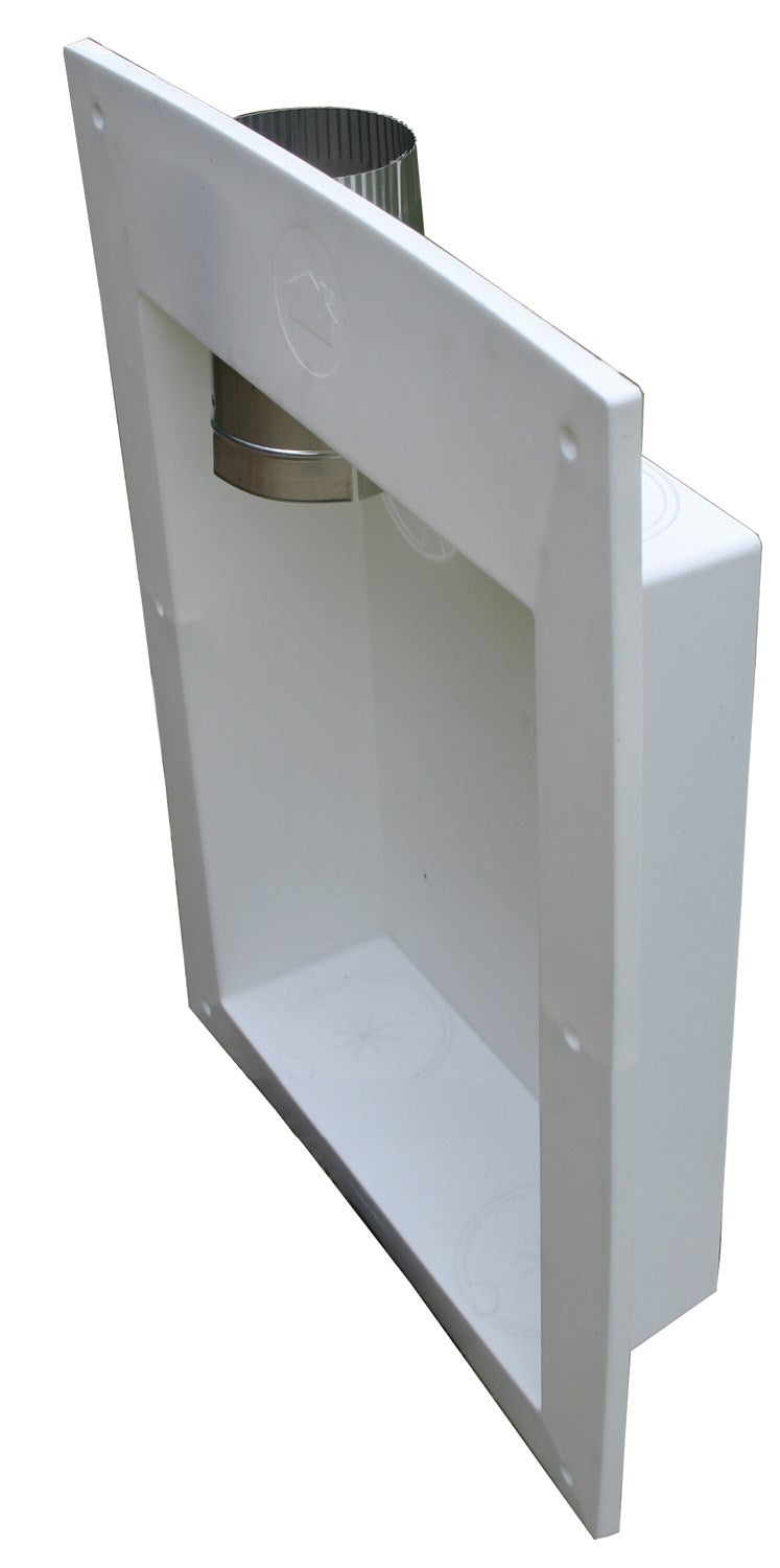 BUILDERS BEST INC, Builder's Best 4 in. D Plastique Blanc Boîte de Ventilation de Sécheuse