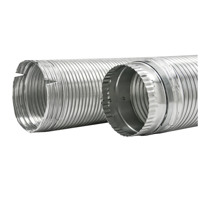 BUILDERS BEST INC, Builder's Best E-Z-Fasten 5 ft. L X 4 in. D Aluminium Argent Semi-Rigide Conduit d'Évent