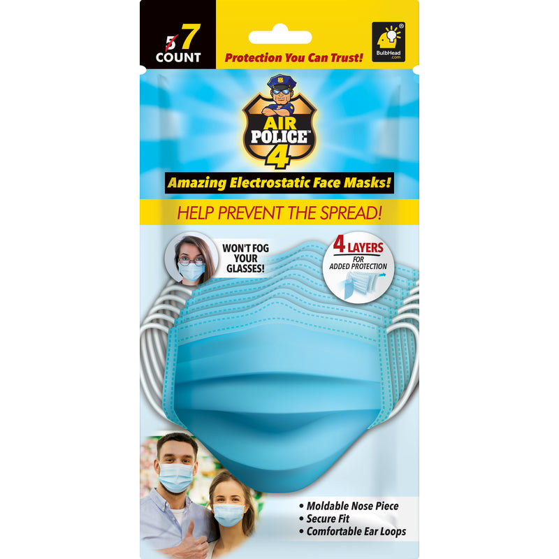 TELEBRANDS CORPORATION, BulbHead Comfortable Air Police Full-Coverage Face Mask (Pack de 7)