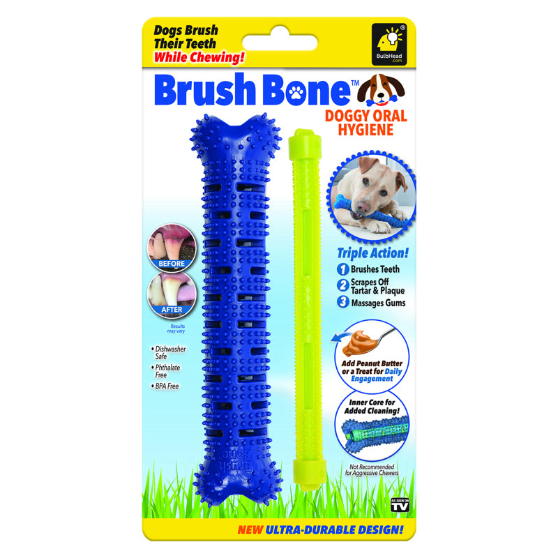 Tête d'ampoule, Bulbhead Brush Bone Brosse à dents auto-brossante pour chien 1 pk