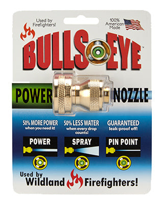 HCR INC, Bullseye Brass 4-Pattern Adjustable High Pressure Fireman's Hose Nozzle 2 L in.