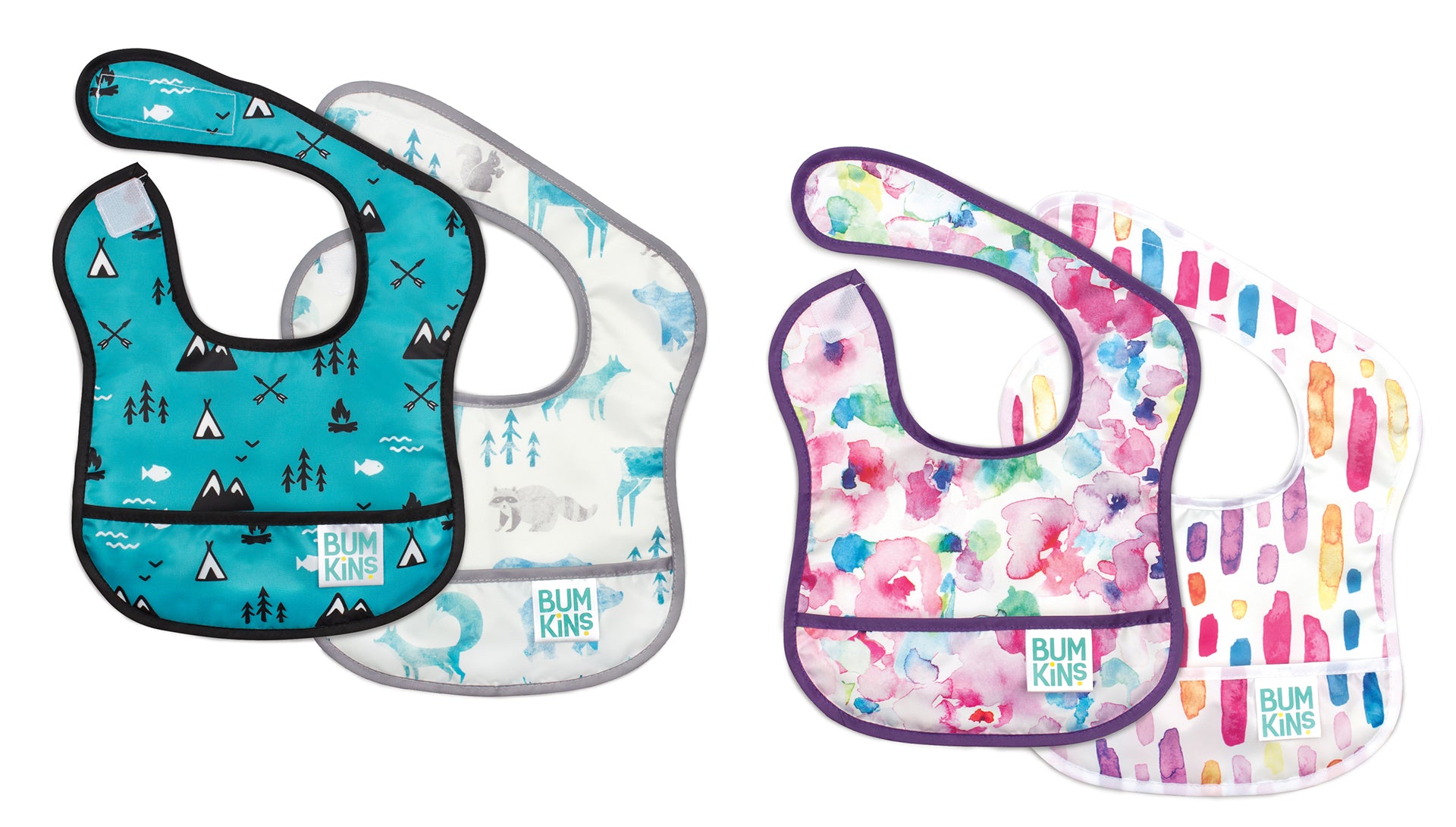 Bumkins Produits pour bébés plus fins, Bumkins ST2-BN 8" X 6" 3-9 mois bavoir de départ style assorti 2 comptes