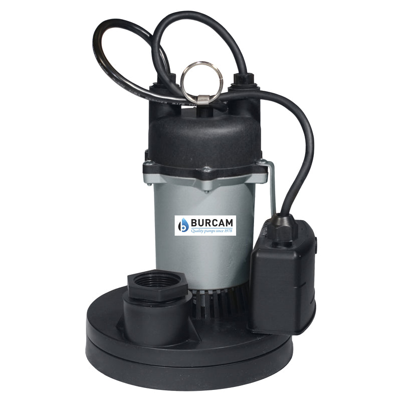 BUR-CAM PUMPS INC, Burcam 1/3 HP 3,000 gph Zinc Electronic AC Submersible Sump Pump (pompe de puisard submersible AC)