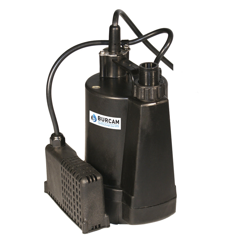 POMPES BUR-CAM INC, Burcam 1/4 hp 1200 gph Thermoplastic Electronic Switch AC Utility Pump