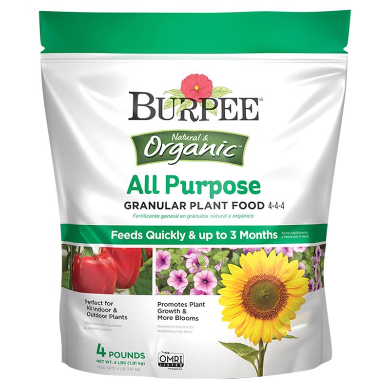 INTERNATIONAL MULCH CO, Burpee Organic Granules All Purpose Plant Food 4 lb