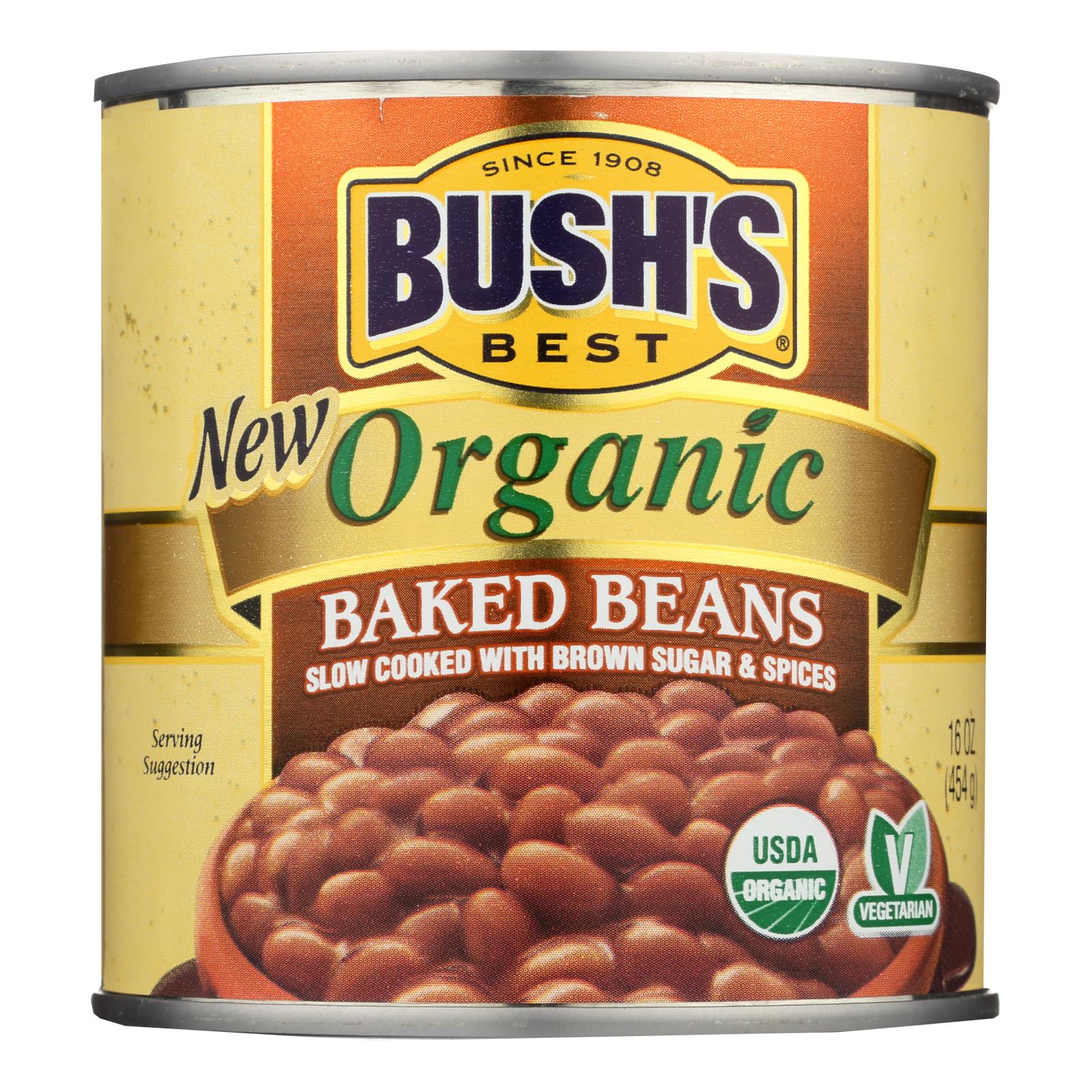 Le meilleur de Bush, Bush's Best - Haricots cuits au four - Biologique - Caisse de 12 - 16 oz (paquet de 12)