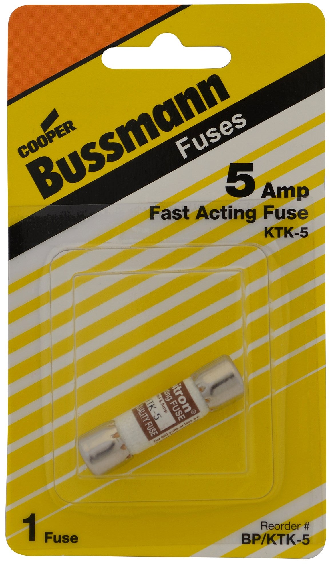 Cooper Bussmann, Bussman BP/KTK-5 Fusible à action rapide de 5 Ampères