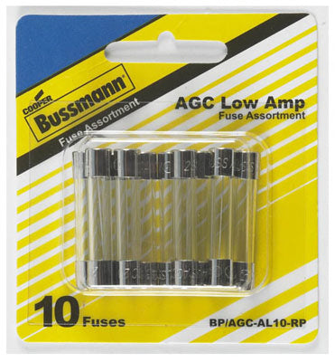 BUSSMANN ELECTRICAL, Bussmann 10 amps AGC Fuse Assortment 10 pk (Pack of 5)