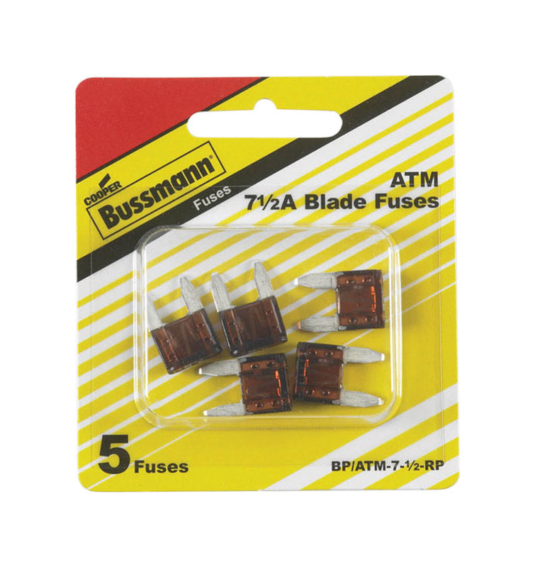 Bussman, Bussmann 7.5 amps ATM Mini Fuse Automotive 5 pk (Pack de 5)