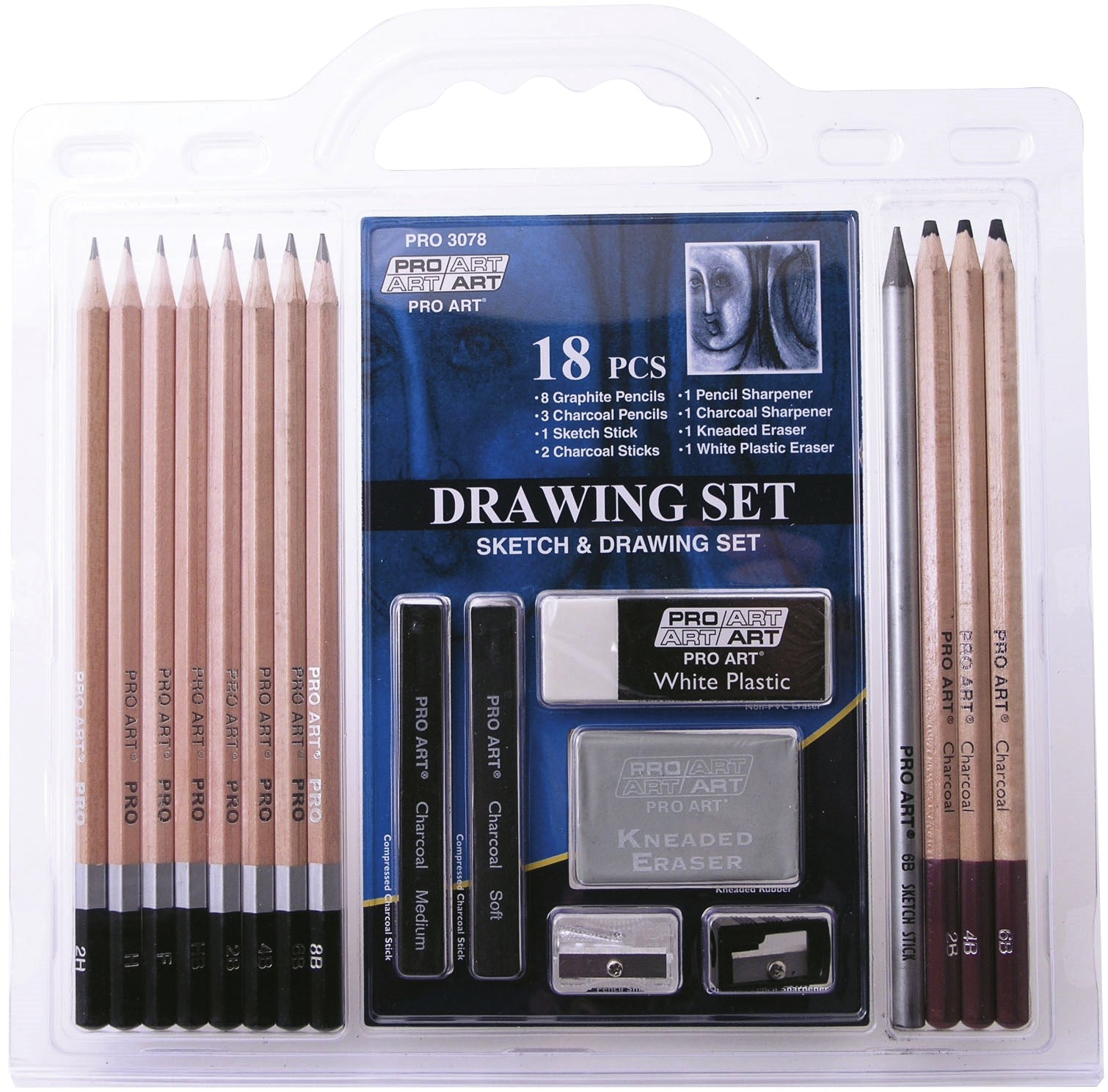 C2F, C2F PRO-3078 Pro Art Drawing Set 18 pièces