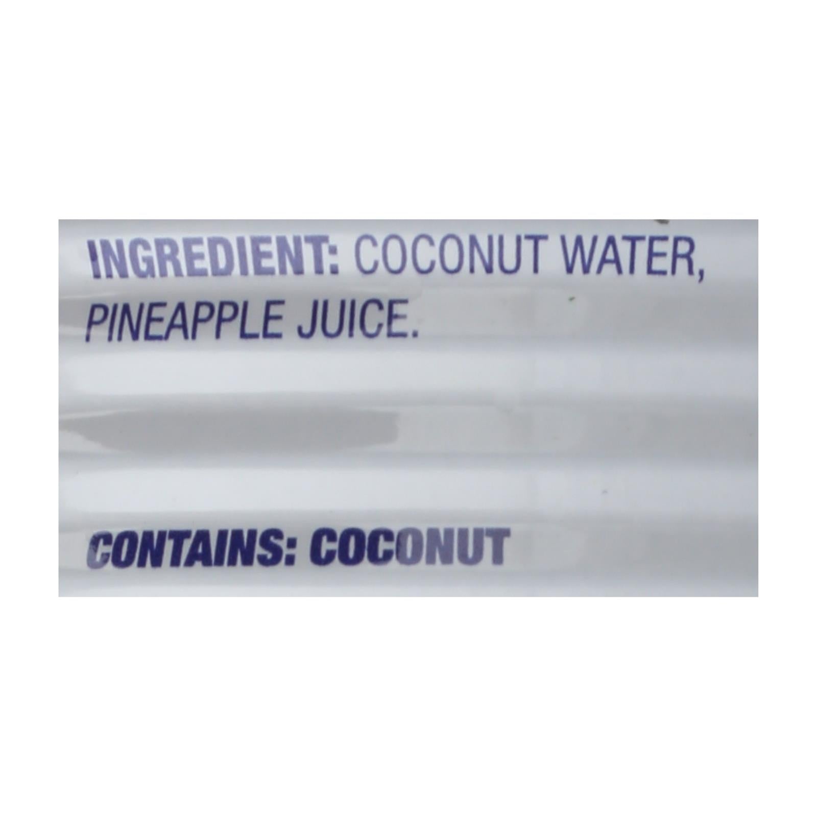 C2o Pure Coconut Water, C2O Eau de coco avec jus d'ananas et pulpe de noix de coco - Carton de 12 - 17.5 FZ (Pack de 12)