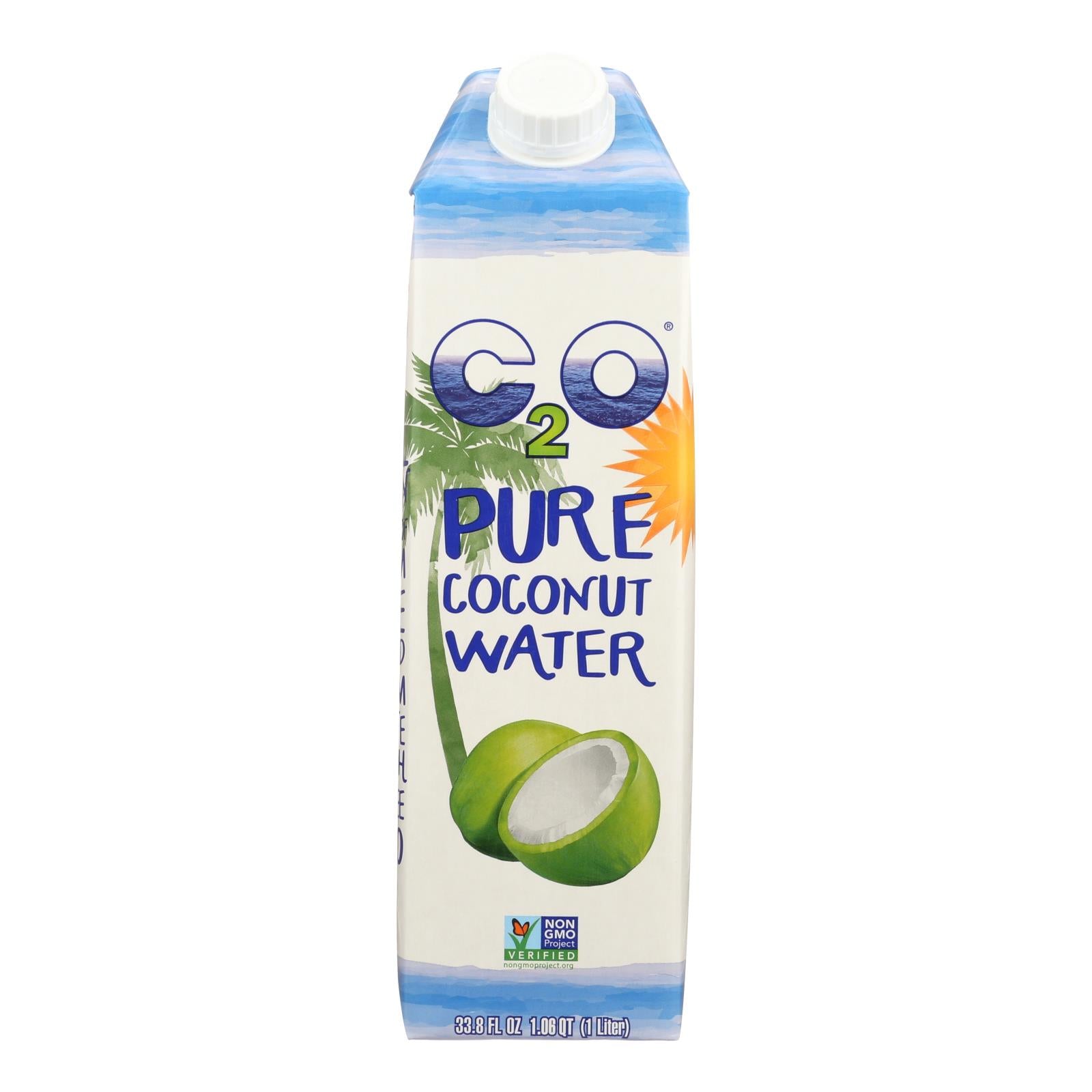 Eau de coco pure C2o, C2O - Pure Coconut Water Pure Coconut Water - Original - Carton de 12 - 33.8 fl oz (Pack de 12)