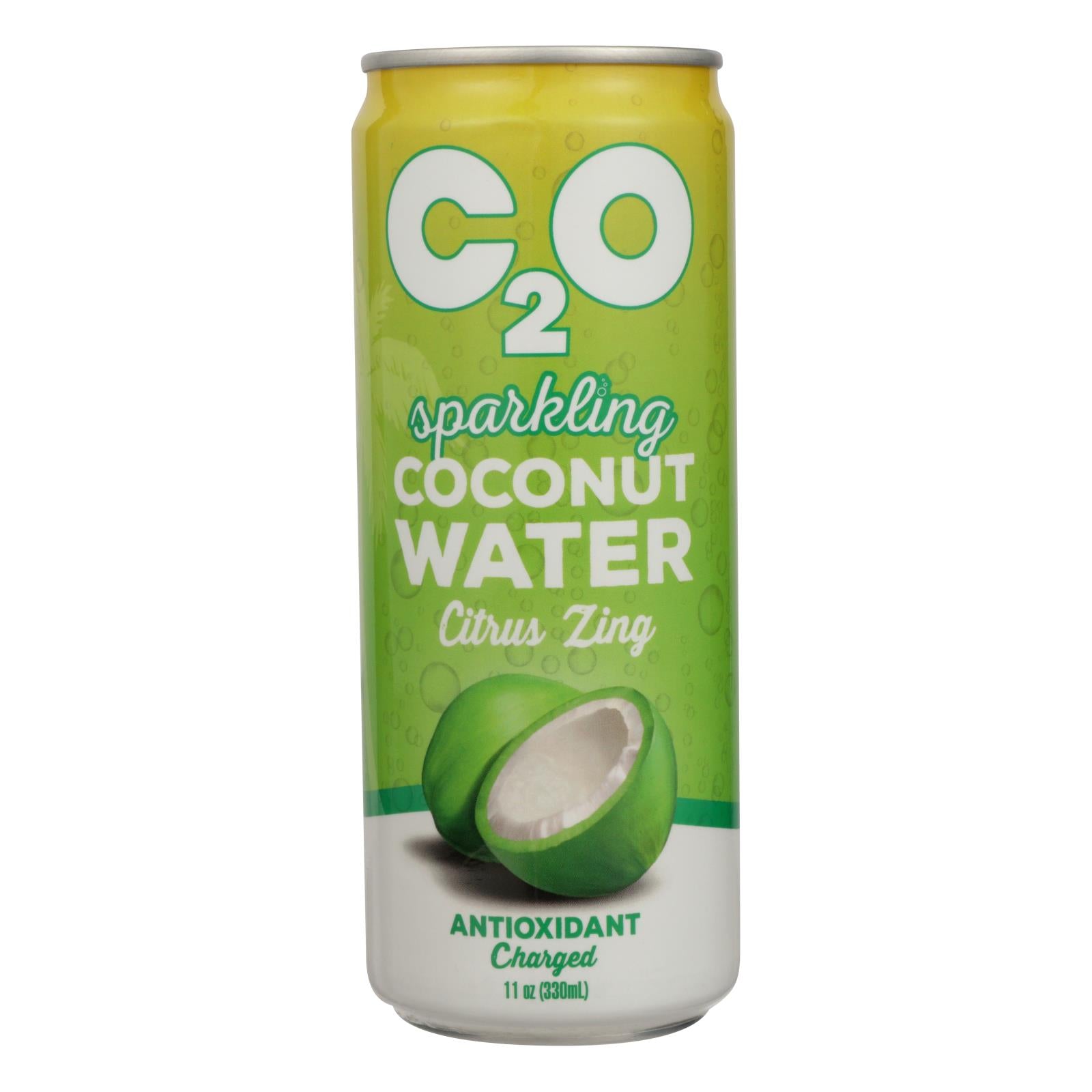 Eau de coco pure C2o, C2o Pure Coconut Water - Eau de coco Spk Citrus Zing - Caisse de 12 - 10.8 FZ (Pack de 12)