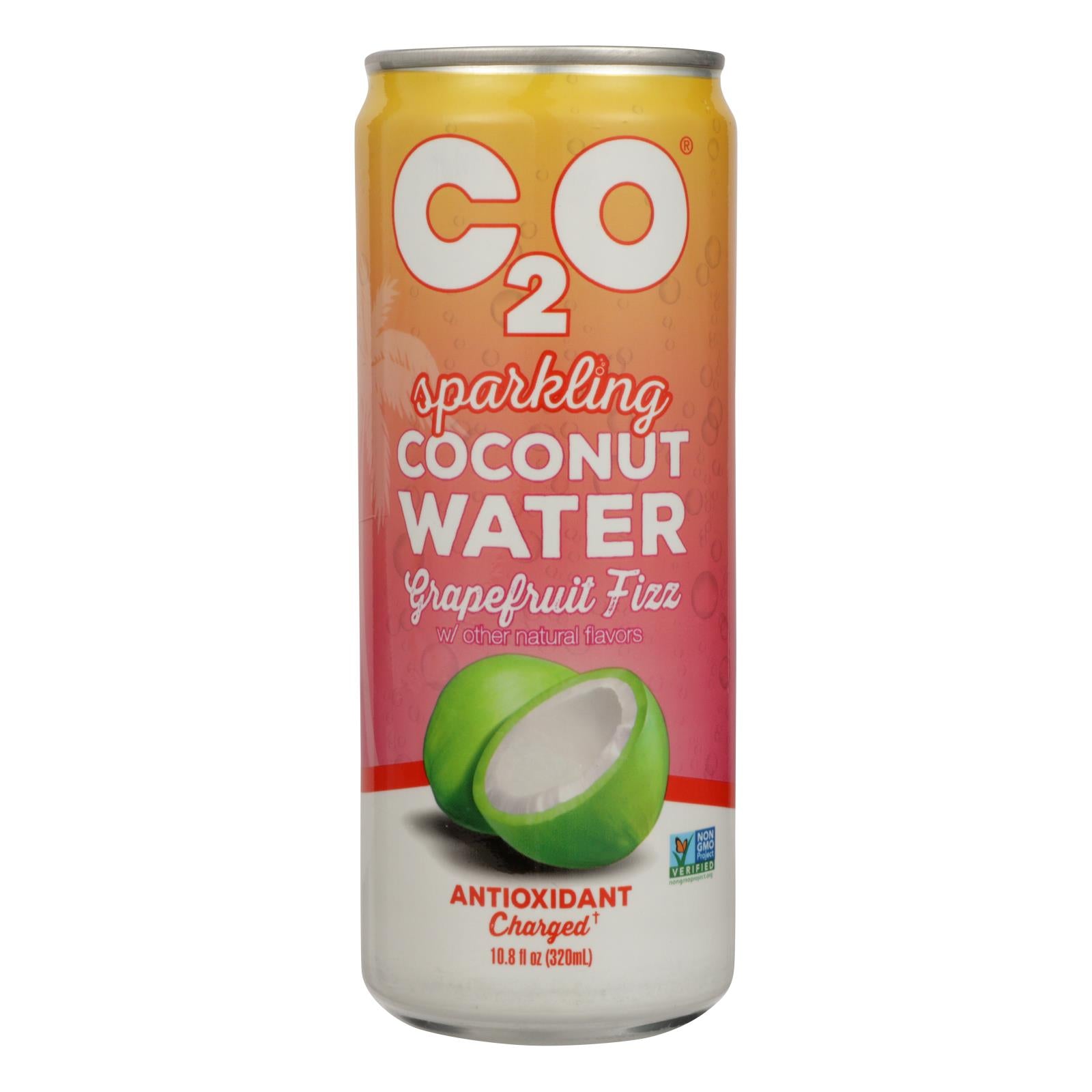 Eau de coco pure C2o, C2o Pure Coconut Water - Eau de coco Spk Pamplemousse Fizz - Caisse de 12 - 10.8 FZ (Pack de 12)