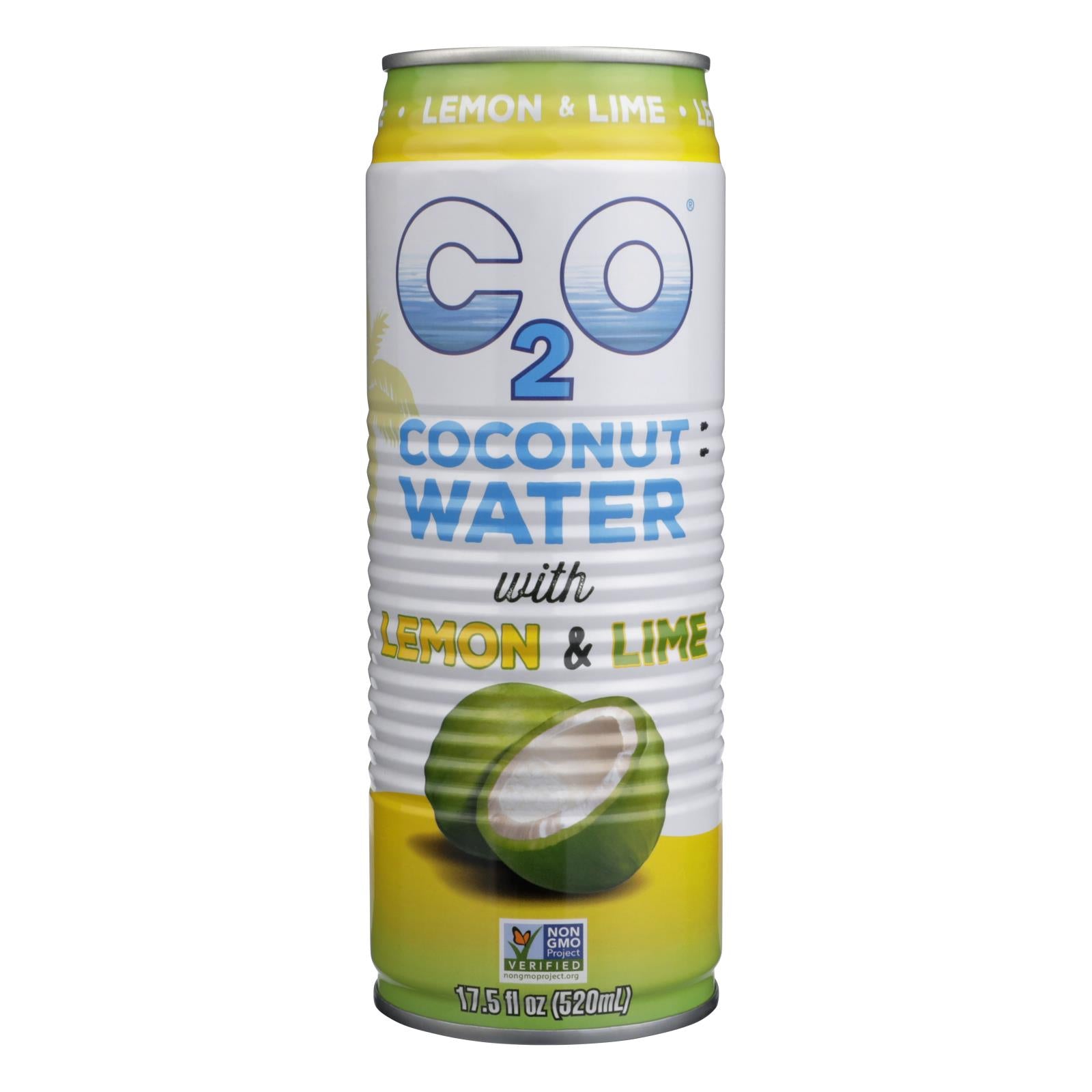 C2o Pure Coconut Water, C2o Pure Coconut Water - Eau de coco au citron vert - Lot de 12 - 17.5 OZ (Lot de 12)