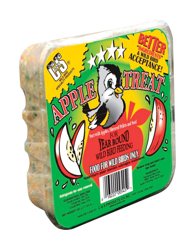 C & S PRODUCTS CO INC, C&S Products Apple Treat Assorted Species Beef Suet Wild Bird Food 11.75 oz (paquet de 12)