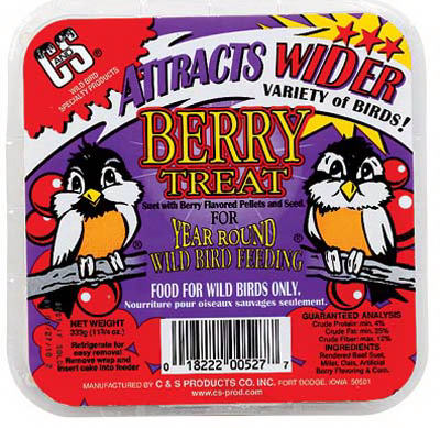 C & S PRODUCTS CO INC, C&S Products Berry Treat Assorted Species Wild Bird Food Beef Suet 11.75 oz (Pack of 12)