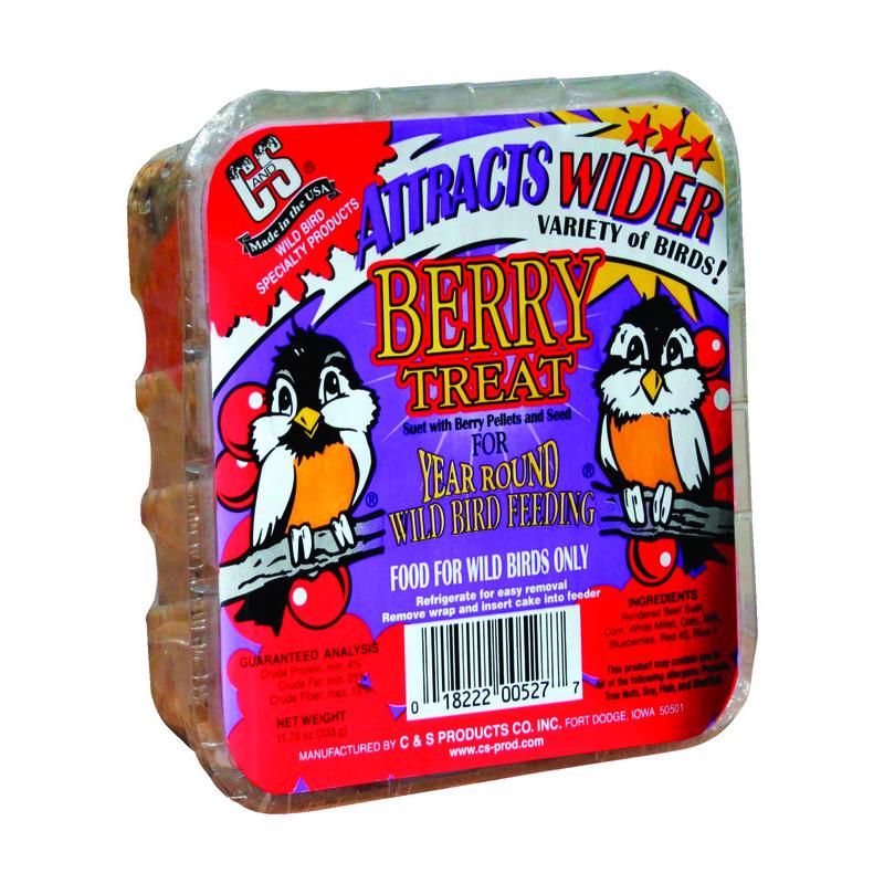 C & S PRODUCTS CO INC, C&S Products Berry Treat Assorted Species Wild Bird Food Beef Suet 11.75 oz (Pack of 12)