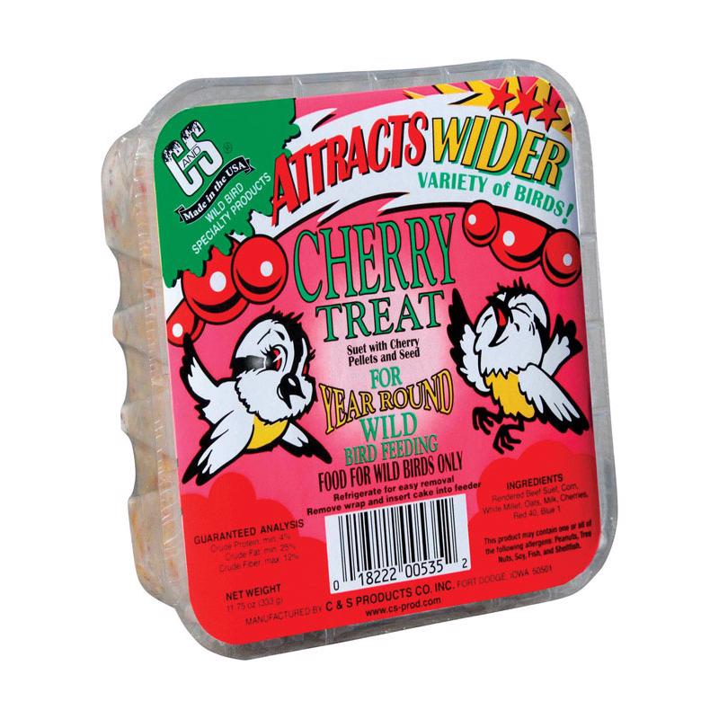 C & S PRODUCTS CO INC, C&S Products Cherry Treat Assorted Species Wild Bird Food Beef Suet 11.75 oz. (paquet de 12)