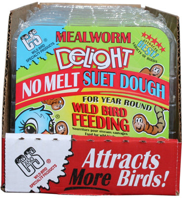 C & S PRODUCTS CO INC, C&S Products Mealworm Delight Assorted Species Nourriture pour oiseaux sauvages Beef Suet 11.75 oz. (paquet de 12)