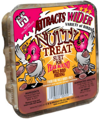 C & S PRODUCTS CO INC, C&S Products Nutty Treat Nourriture pour oiseaux sauvages assortie Suif de boeuf 11.75 oz (paquet de 12)