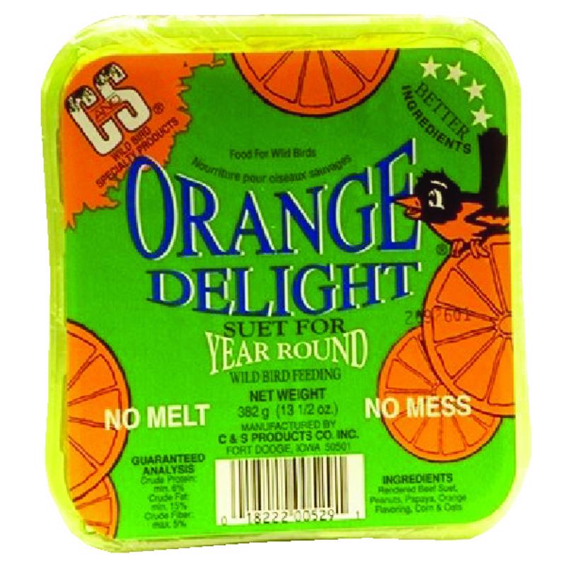 C & S PRODUCTS CO INC, C&S Products Orange Delight Assorted Species Wild Bird Food Beef Suet 11.75 oz. (paquet de 12)