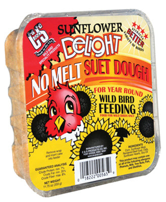 C & S PRODUCTS CO INC, C&S Products Sunflower Delight Assorted Species Wild Bird Food Beef Suet 11.75 oz. (paquet de 12)