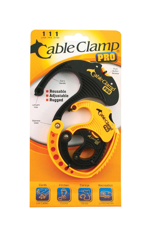 QA WORLDWIDE, Cable Clamp Pro Plastique noir/jaune Organisateur de câbles ajustable 0.7 L in. (Paquet de 12)