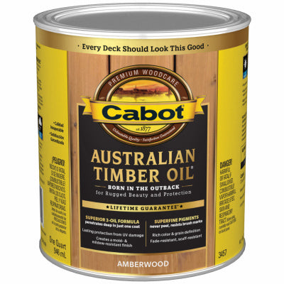 CABOT SAMUEL INC, Cabot 140-3457 QT 1 Quart Amberwood Australian Timber Oil® Pour l'extérieur (Pack de 4)