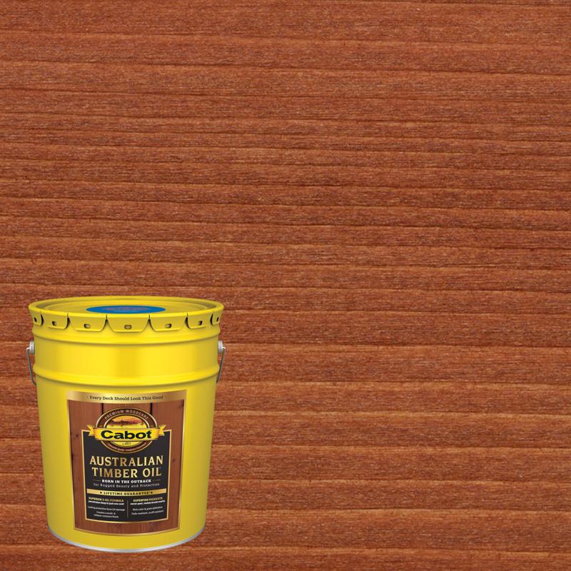 CABOT SAMUEL INC, Cabot Australian Timber Oil Low VOC Transparent Jarrah Brown Huile à base d'huile pour bois australien 5 gal