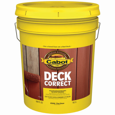 CABOT SAMUEL INC, Cabot DeckCorrect Solid Tintable Tint Base Acrylic Deck Resurfacer 5 gal