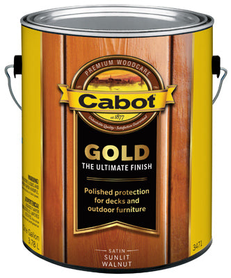 CABOT SAMUEL INC, Cabot Gold Satin 3471 Sunlit Walnut Deck Varnish 1 gal. (Pack de 4)