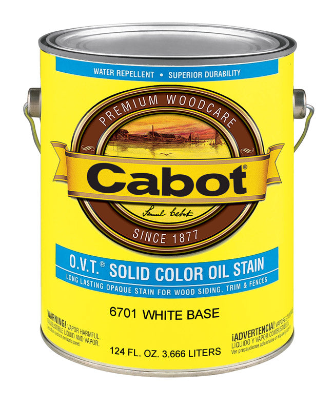 CABOT SAMUEL INC, Cabot O.V.T. Solid Tintable 6701 White Base Oil-Based Stain 1 gal (paquet de 4)